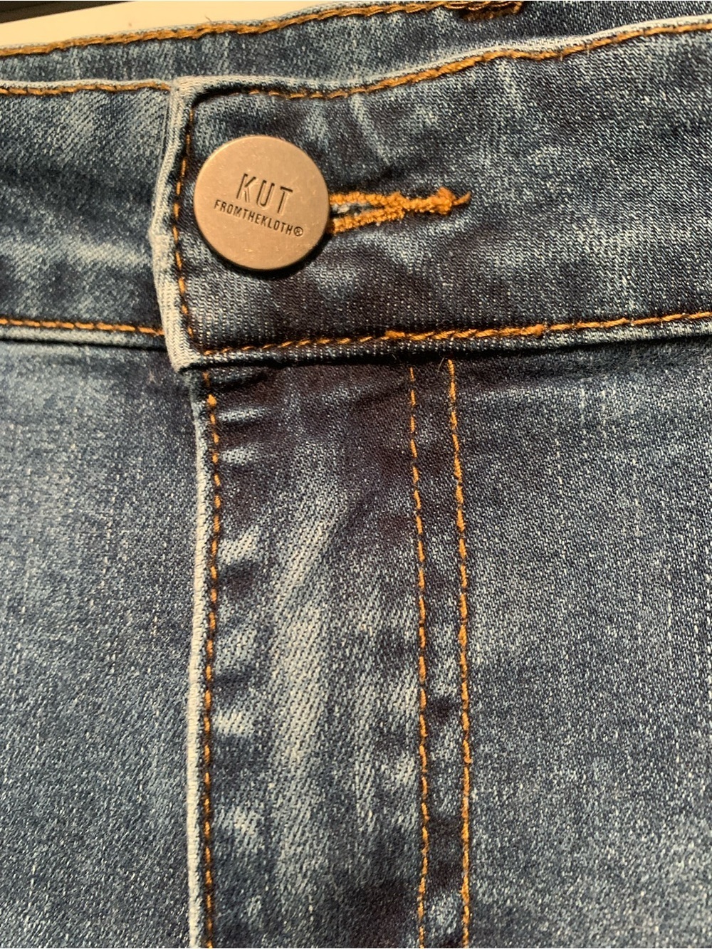 KUT Catherine Boyfriend Jeans Size 14P Made in the USA Distressed Medium Wash - Picture 7 of 16